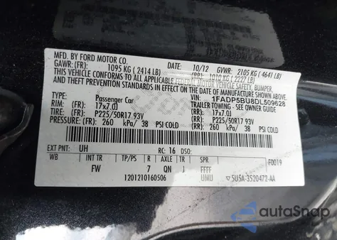 2013 Ford C-Max Hybrid Sel из США, поврежденный, VIN 1FADP5BU8DL509628